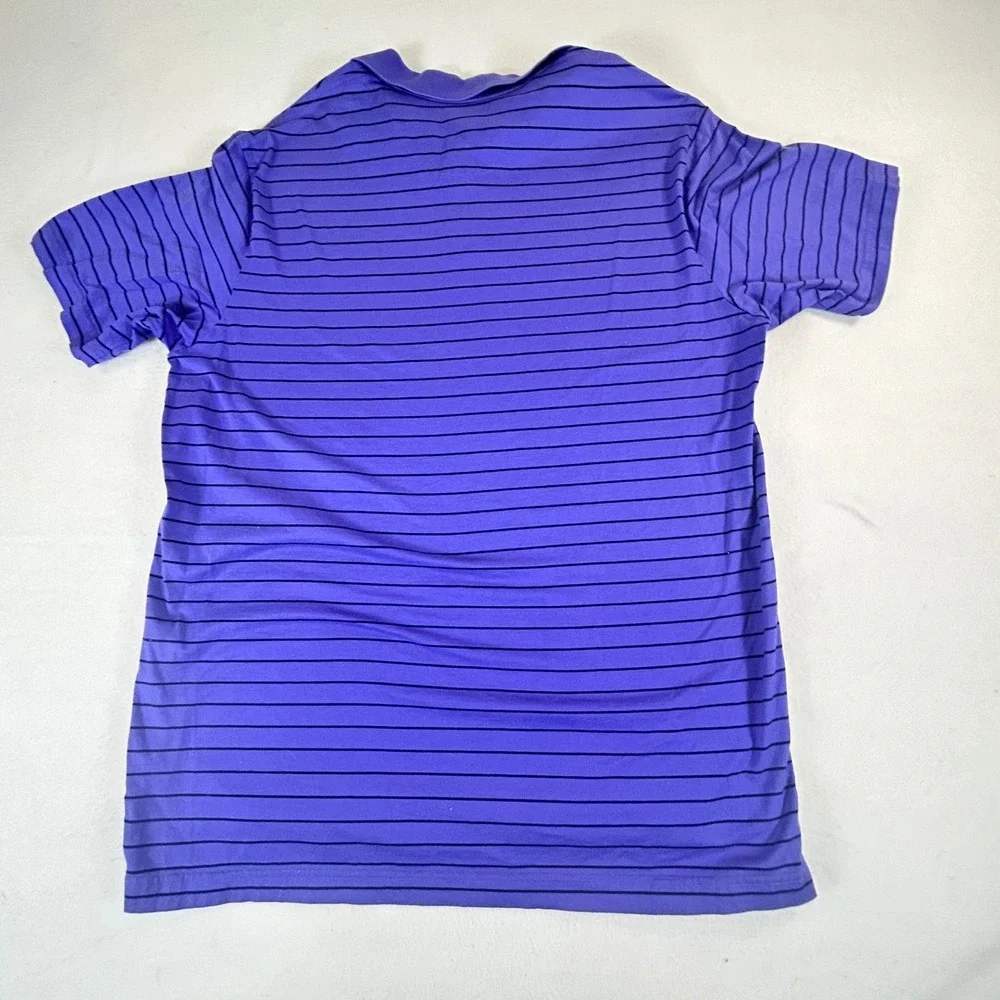 Daniel Cremieux Signature Collection Men's Purple Stripe Polo Size L 100% Cotton